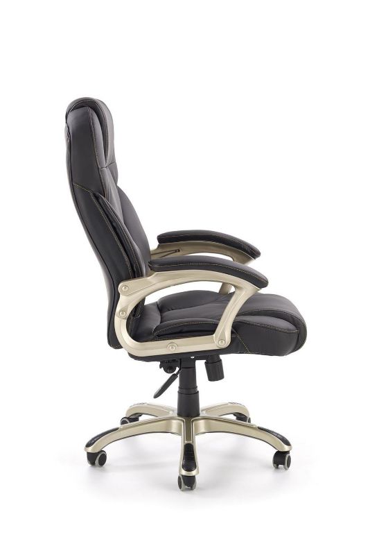 Fotel biurowy ergonomiczny Mondes INTESI czarny skórzany obrotowy z regulacją do biura 1 szt.