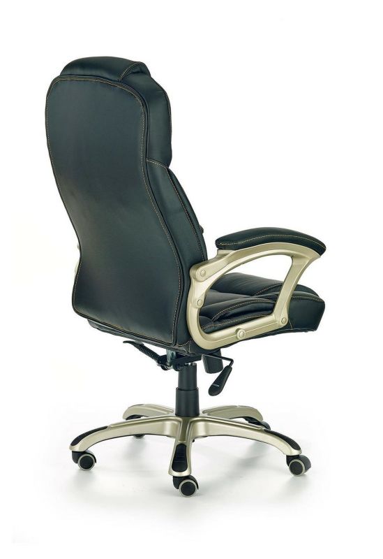 Fotel biurowy ergonomiczny Mondes INTESI czarny skórzany obrotowy z regulacją do biura 1 szt.
