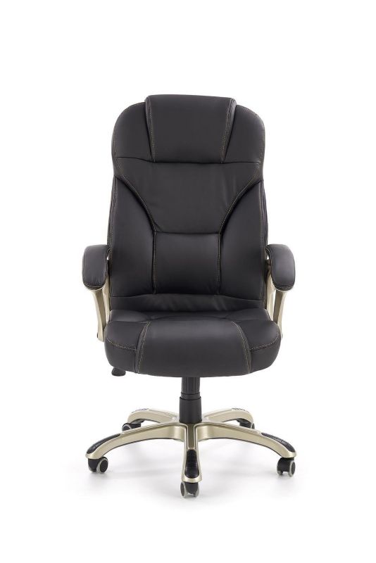 Fotel biurowy ergonomiczny Mondes INTESI czarny skórzany obrotowy z regulacją do biura 1 szt.
