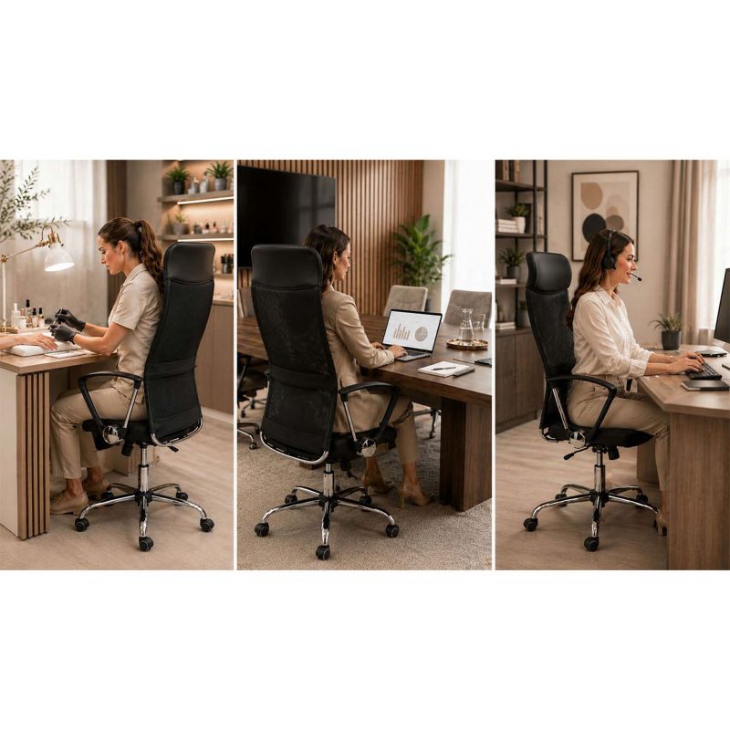Fotel biurowy Sofotel Tamar czarny premium krzesło mikrosiatka 2465 1szt.