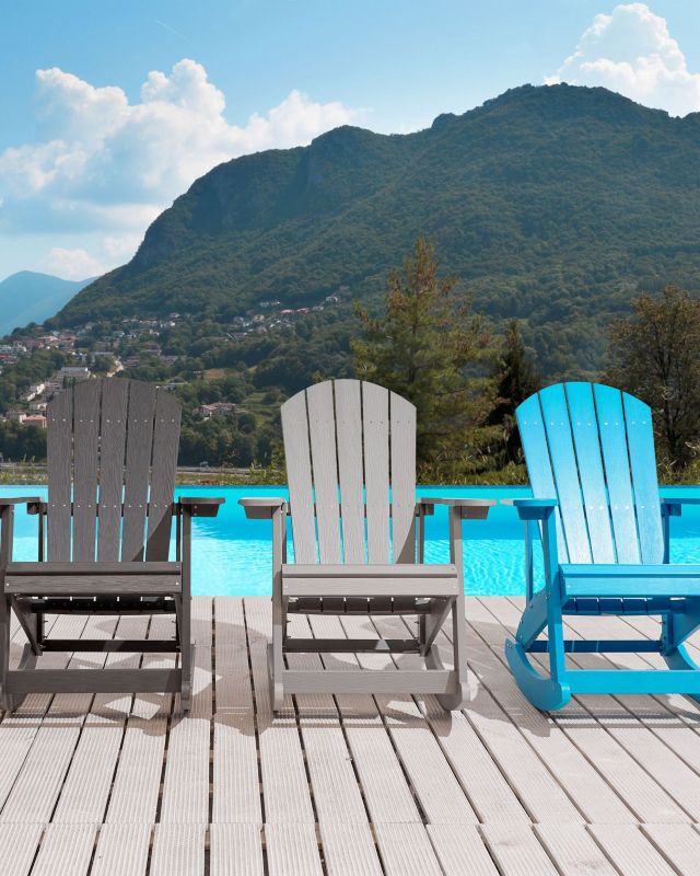 Fotel bujany ogrodowy Adirondack Jasnoszary 1 szt.