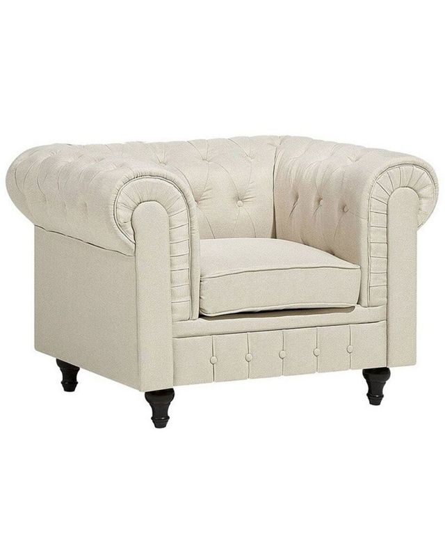 Fotel Chesterfield  Beżowy 1 szt.