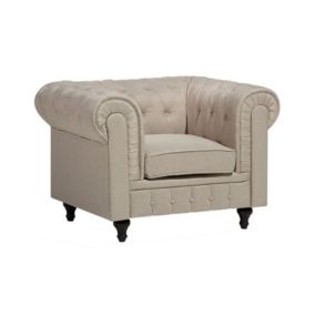 Fotel Chesterfield  Beżowy 1 szt.