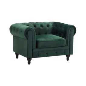 Fotel Chesterfield Welur Szmaragdowy 1 szt.