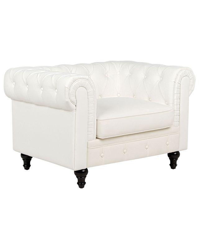 Fotel Chesterfield  Złamana biel 1 szt.