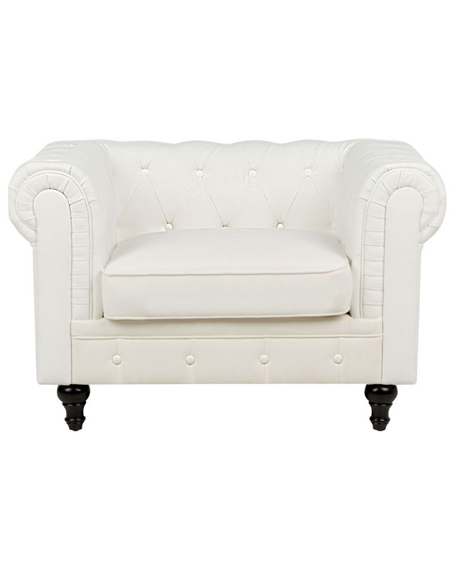 Fotel Chesterfield  Złamana biel 1 szt.