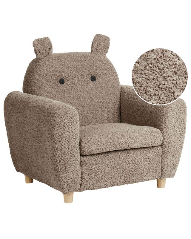 Fotel dziecięcy Hipopotam Maribo Boucle Brązowy 1 szt.