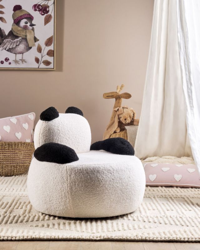 Fotel dziecięcy Panda Viby Boucle Biały 1 szt.