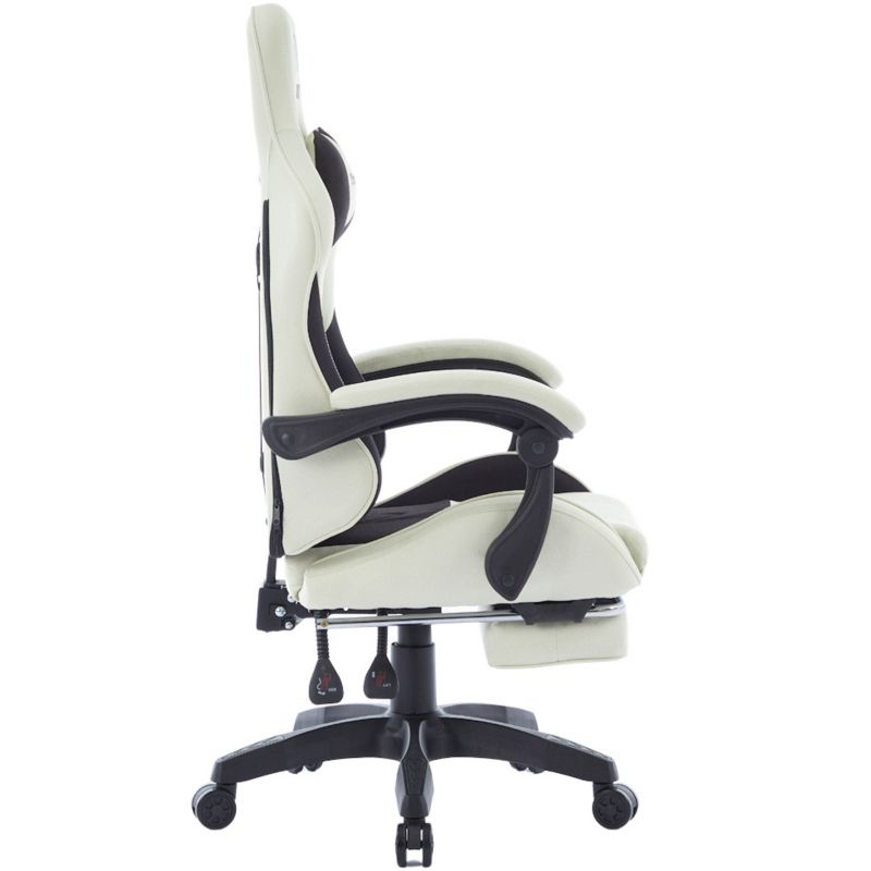 Fotel Extreme gamingowy z podnóżkiem oddychający ThrustX Black-Cream 1 szt.