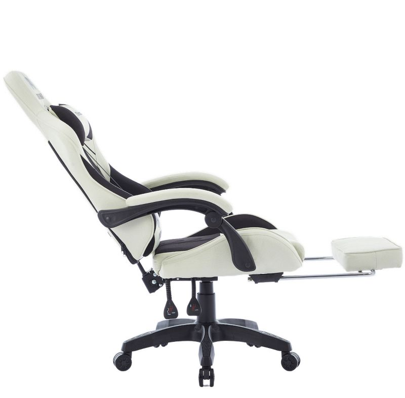 Fotel Extreme gamingowy z podnóżkiem oddychający ThrustX Black-Cream 1 szt.