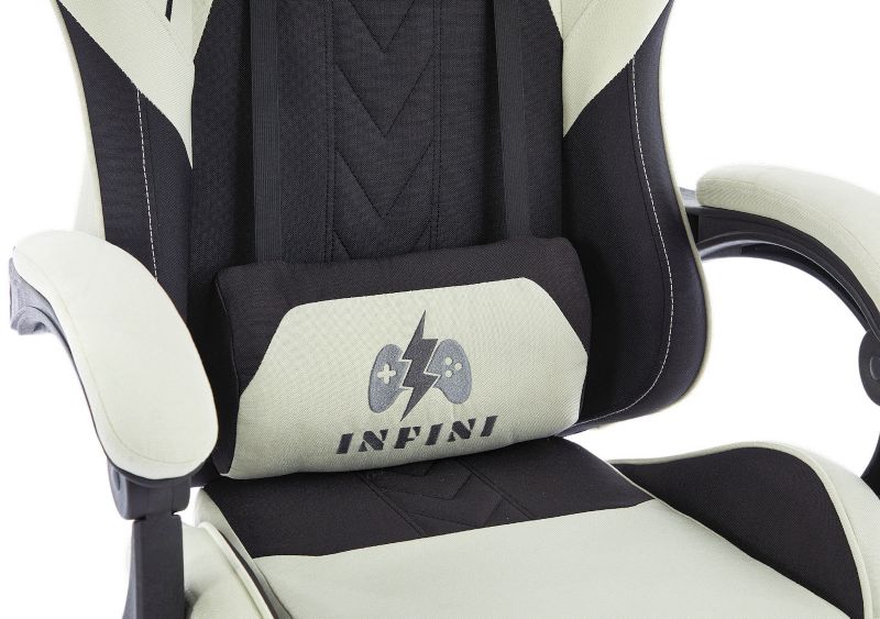 Fotel Extreme gamingowy z podnóżkiem oddychający ThrustX Black-Cream 1 szt.