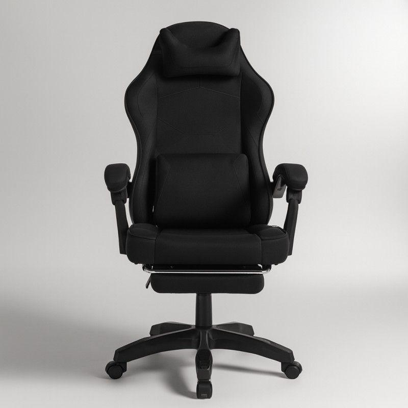 Fotel gamingowy Artdesign obrotowy z masażerem i podnóżkiem czarny 1 szt.