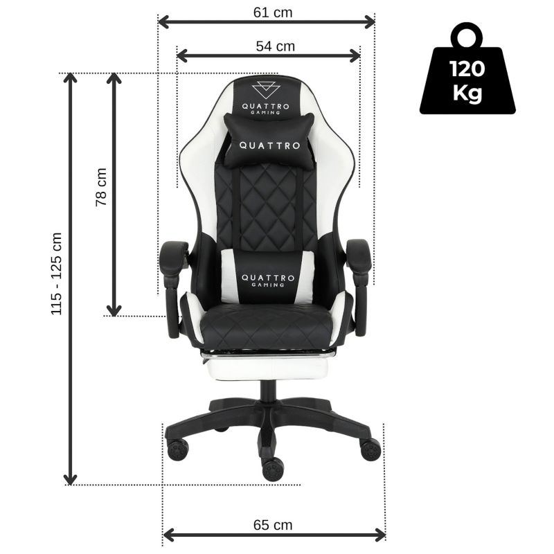 Fotel gamingowy Artdesign wygład carbonu regulowany z wysuwanym podnóźkiem  biały 1 szt.