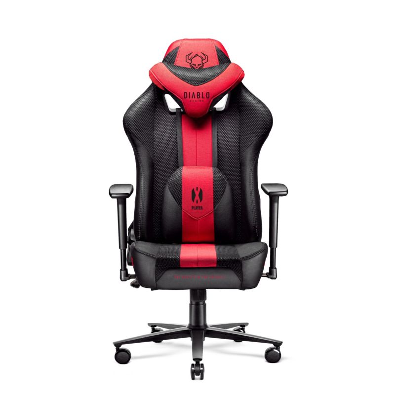Fotel gamingowy biurowy materiałowy Diablo X-Player 2.0 antracytowo-karmazynowy 1 szt