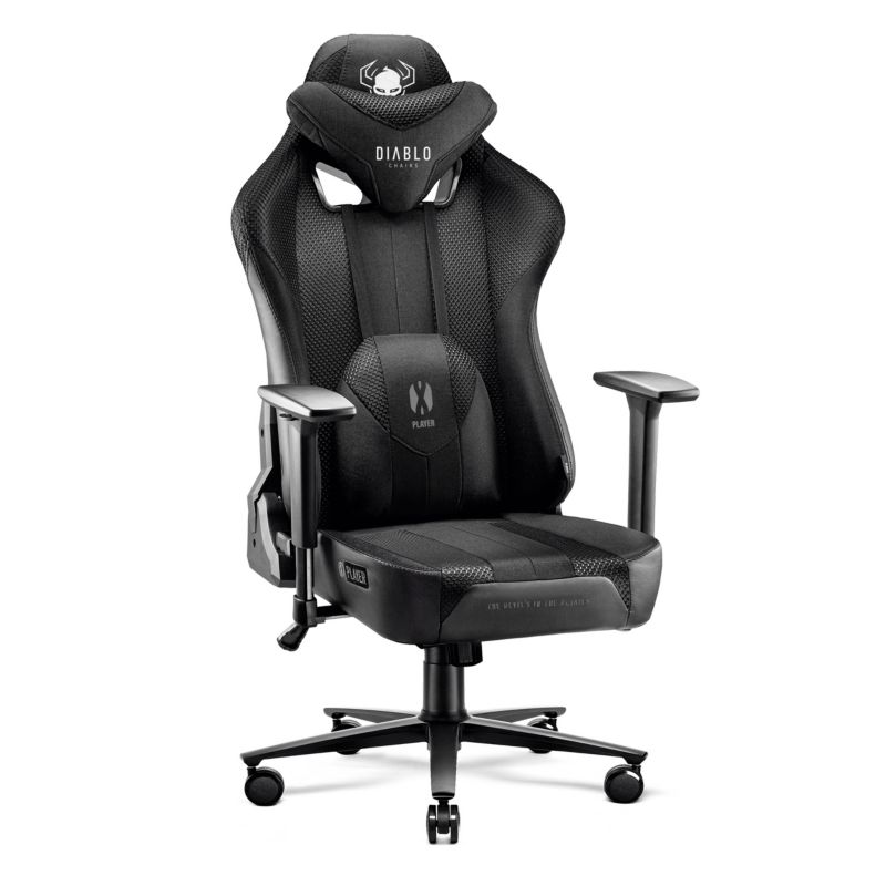 Fotel gamingowy biurowy materiałowy XL Diablo X-Player 2.0 czarny 1 szt