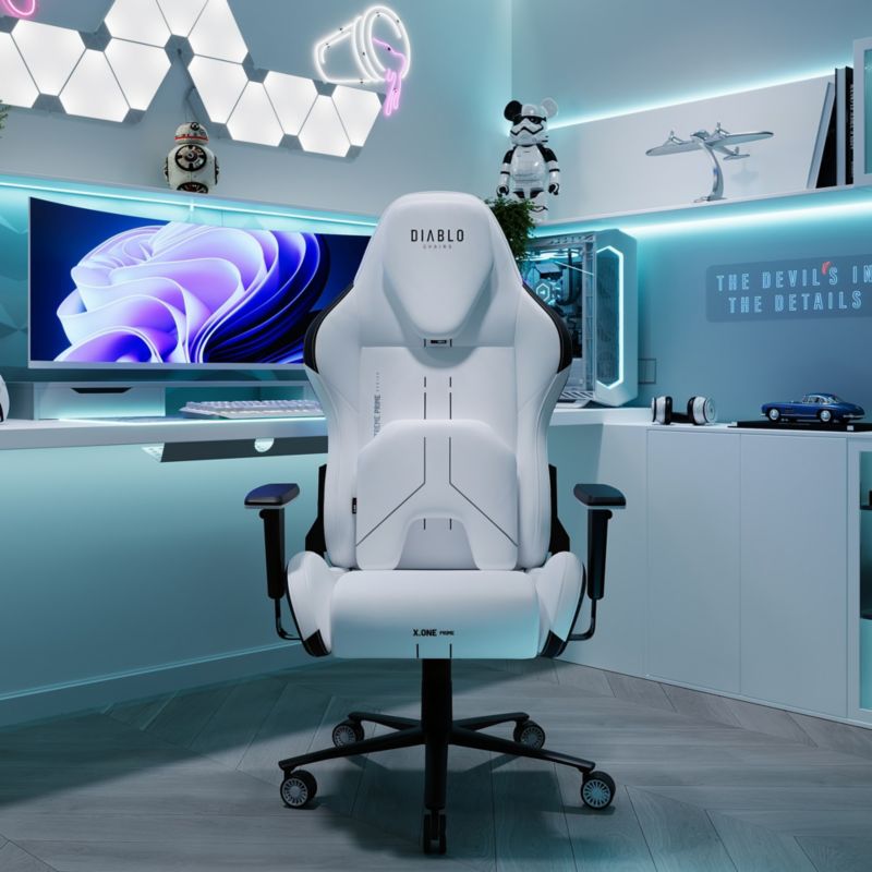Fotel gamingowy biurowy z chłodzeniem Diablo X-One Prime biały 1 szt