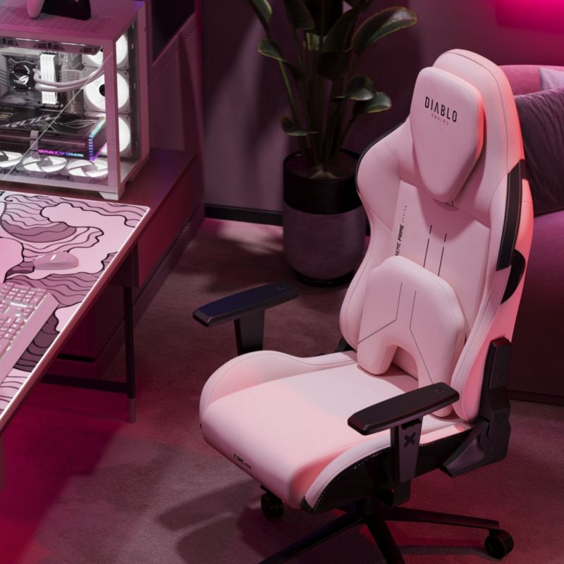 Fotel gamingowy biurowy z chłodzeniem Diablo X-One Prime różowy 1 szt