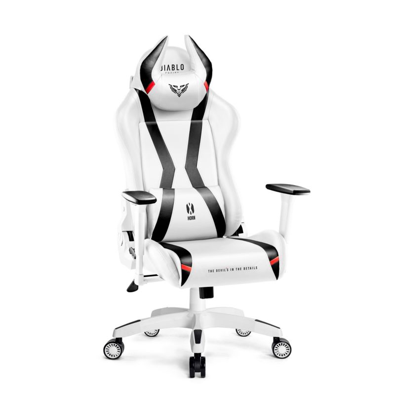 Fotel gamingowy biurowy z ekoskóry Diablo X-Horn 2.0 biało-czarny 1 szt
