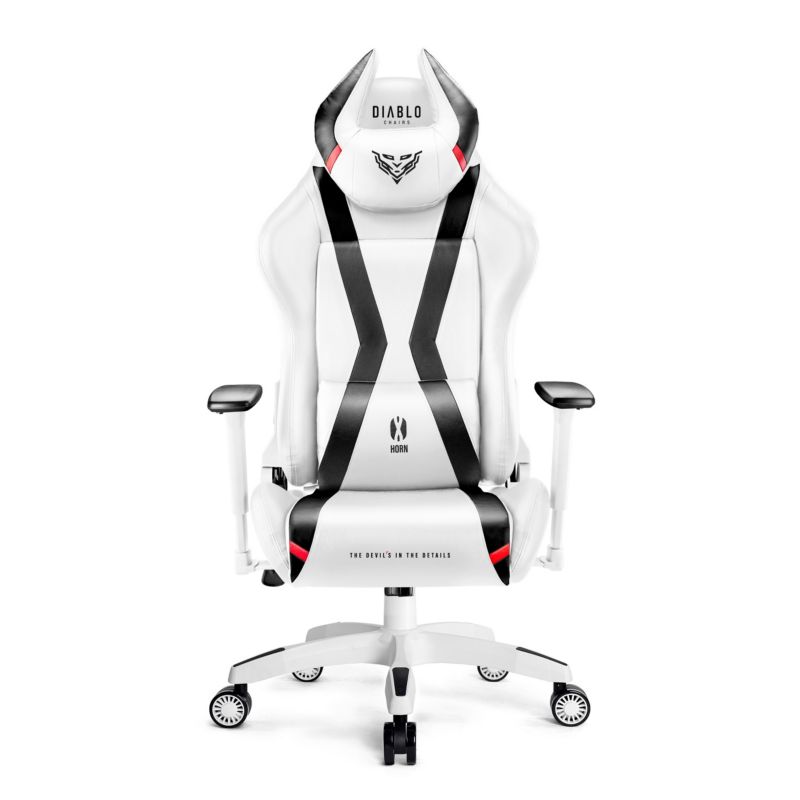 Fotel gamingowy biurowy z ekoskóry Diablo X-Horn 2.0 biało-czarny 1 szt