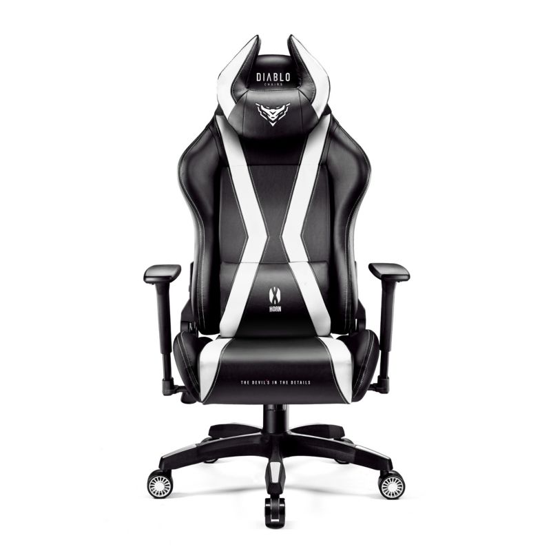 Fotel gamingowy biurowy z ekoskóry Diablo X-Horn 2.0 czarno-biały 1 szt