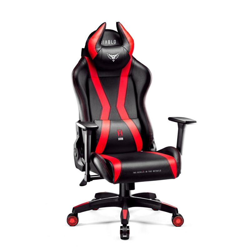 Fotel gamingowy biurowy z ekoskóry Diablo X-Horn 2.0 czarno-czerwony 1 szt