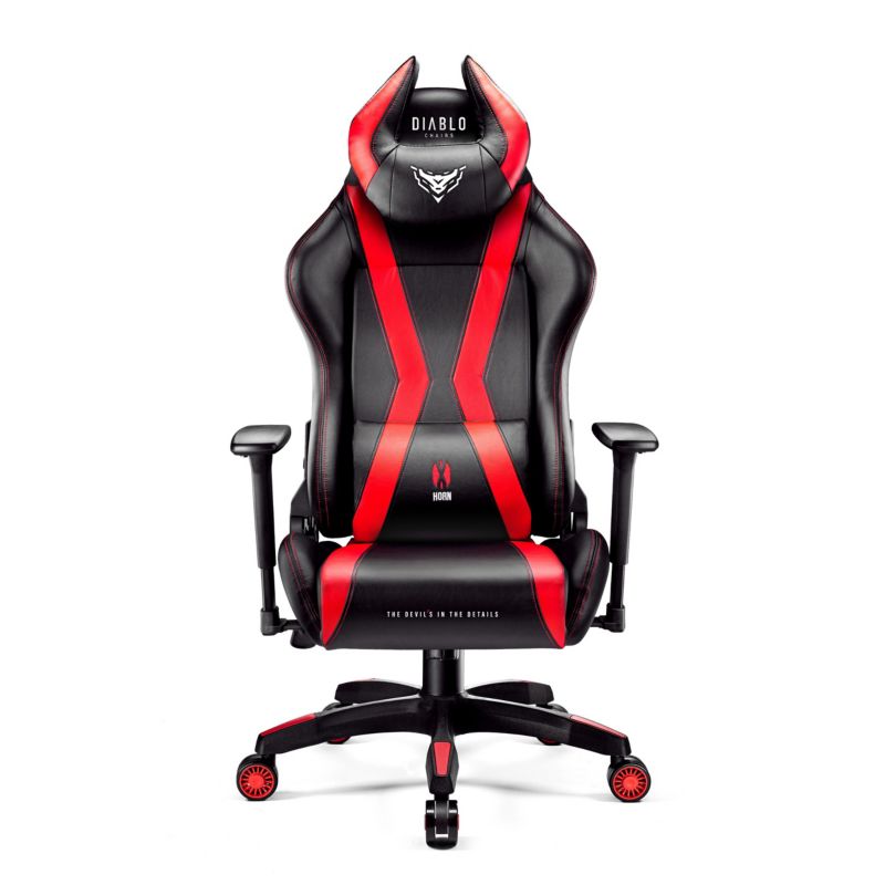 Fotel gamingowy biurowy z ekoskóry Diablo X-Horn 2.0 czarno-czerwony 1 szt