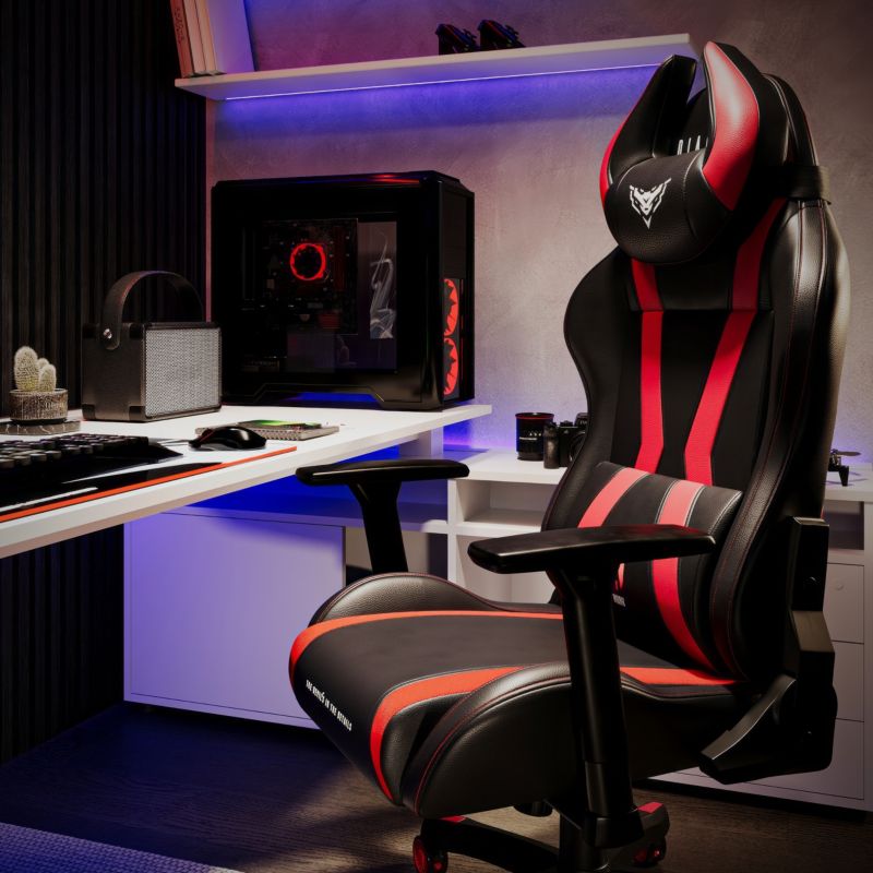 Fotel gamingowy biurowy z ekoskóry Diablo X-Horn 2.0 czarno-czerwony 1 szt