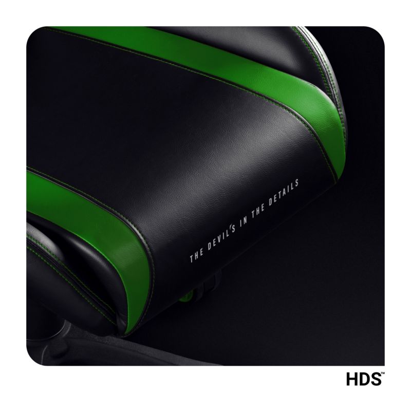 Fotel gamingowy biurowy z ekoskóry Diablo X-Horn 2.0 czarno-zielony 1 szt