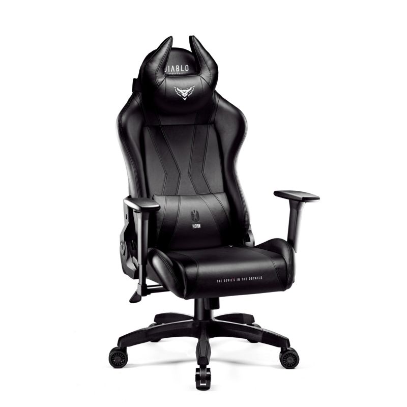 Fotel gamingowy biurowy z ekoskóry Diablo X-Horn 2.0 czarny 1 szt