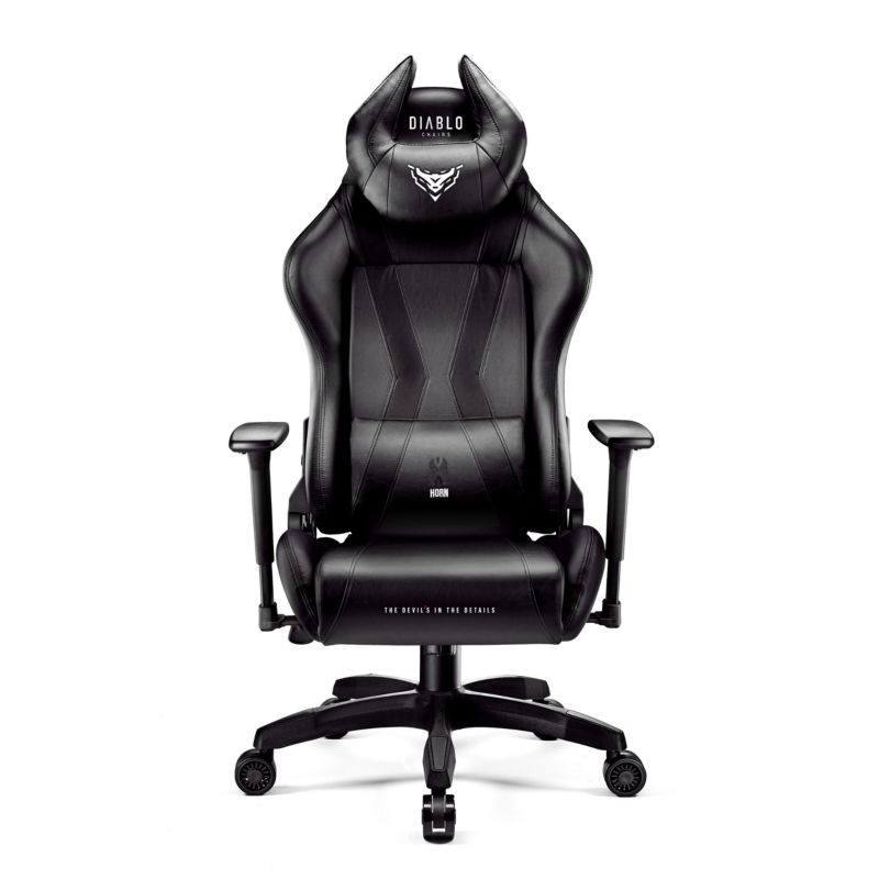 Fotel gamingowy biurowy z ekoskóry Diablo X-Horn 2.0 czarny 1 szt