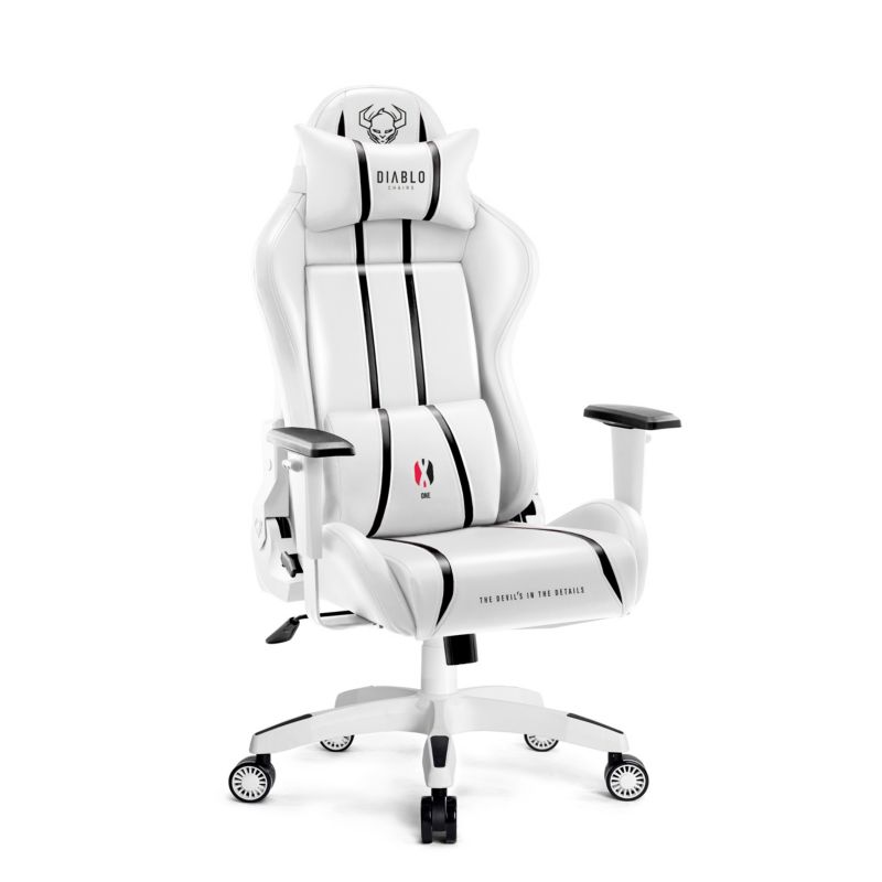 Fotel gamingowy biurowy z ekoskóry Diablo X-One 2.0 biało czarny 1 szt