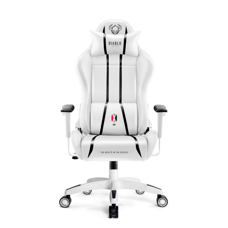 Fotel gamingowy biurowy z ekoskóry Diablo X-One 2.0 biało czarny 1 szt
