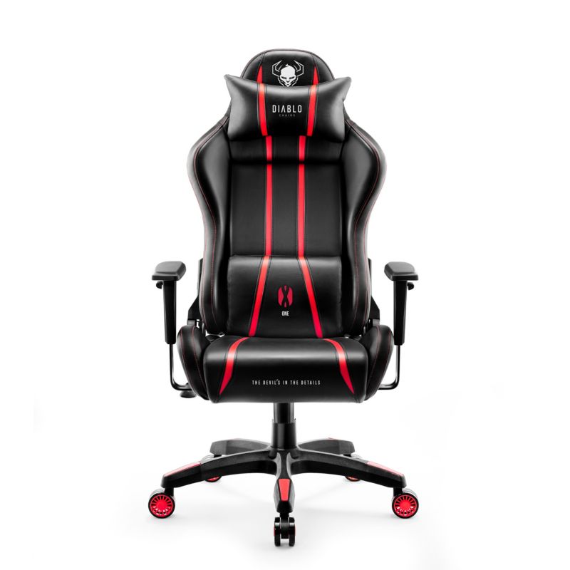 Fotel gamingowy biurowy z ekoskóry Diablo X-One 2.0 czarno czerwony 1 szt