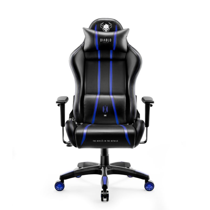 Fotel gamingowy biurowy z ekoskóry Diablo X-One 2.0 czarno niebieski 1 szt