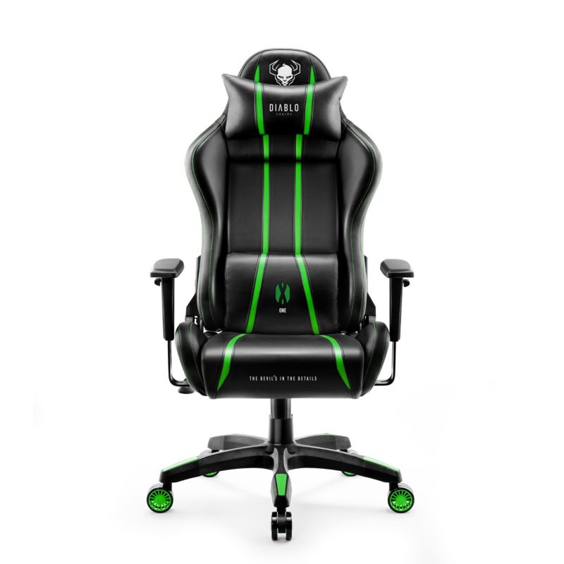 Fotel gamingowy biurowy z ekoskóry Diablo X-One 2.0 czarno zielony 1 szt