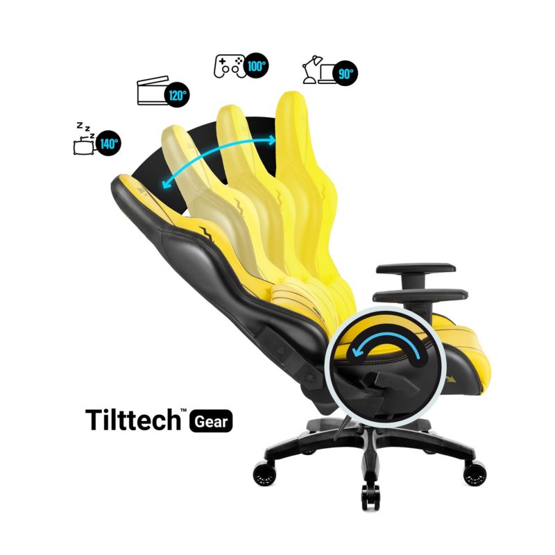 Fotel gamingowy biurowy z ekoskóry Diablo X-One 2.0 żółto czarny 1 szt