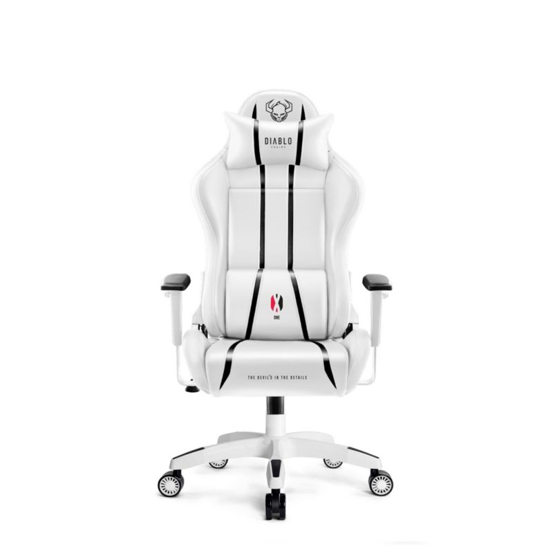 Fotel gamingowy biurowy z ekoskóry Small Diablo X-One 2.0 biało-czarny 1 szt