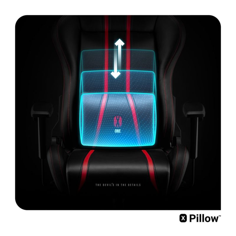 Fotel gamingowy biurowy z ekoskóry Small Diablo X-One 2.0 czarno-czerwony 1 szt