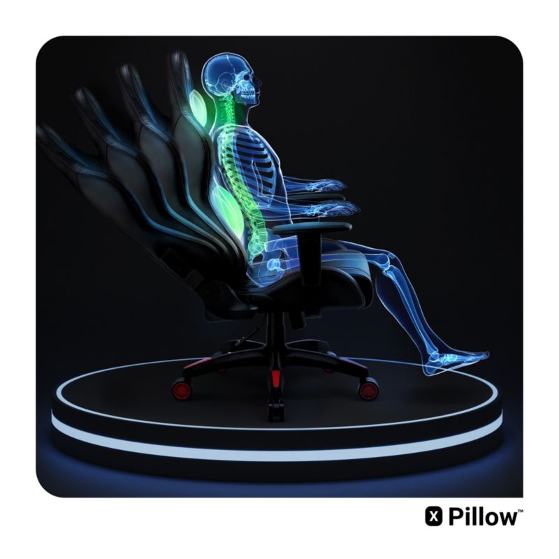 Fotel gamingowy biurowy z ekoskóry Small Diablo X-One 2.0 czarno-czerwony 1 szt