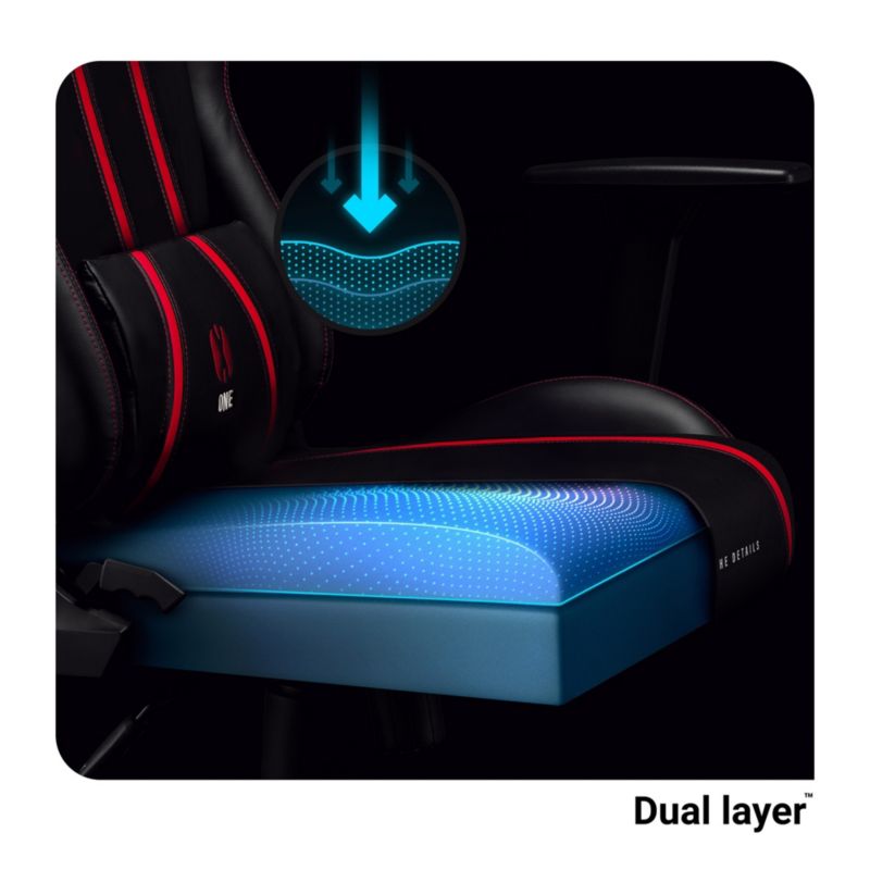 Fotel gamingowy biurowy z ekoskóry Small Diablo X-One 2.0 czarno-czerwony 1 szt