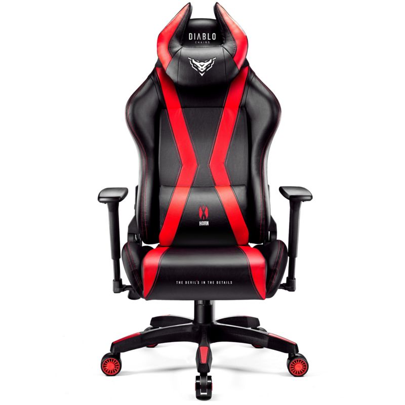 Fotel gamingowy biurowy z ekoskóry XL Diablo X-Horn 2.0czarno-czerwony 1 szt