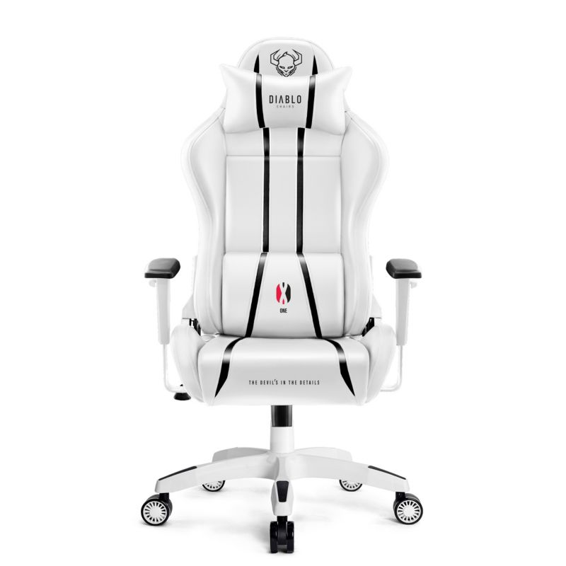 Fotel gamingowy biurowy z ekoskóry XL Diablo X-One 2.0 biało-czarny 1 szt
