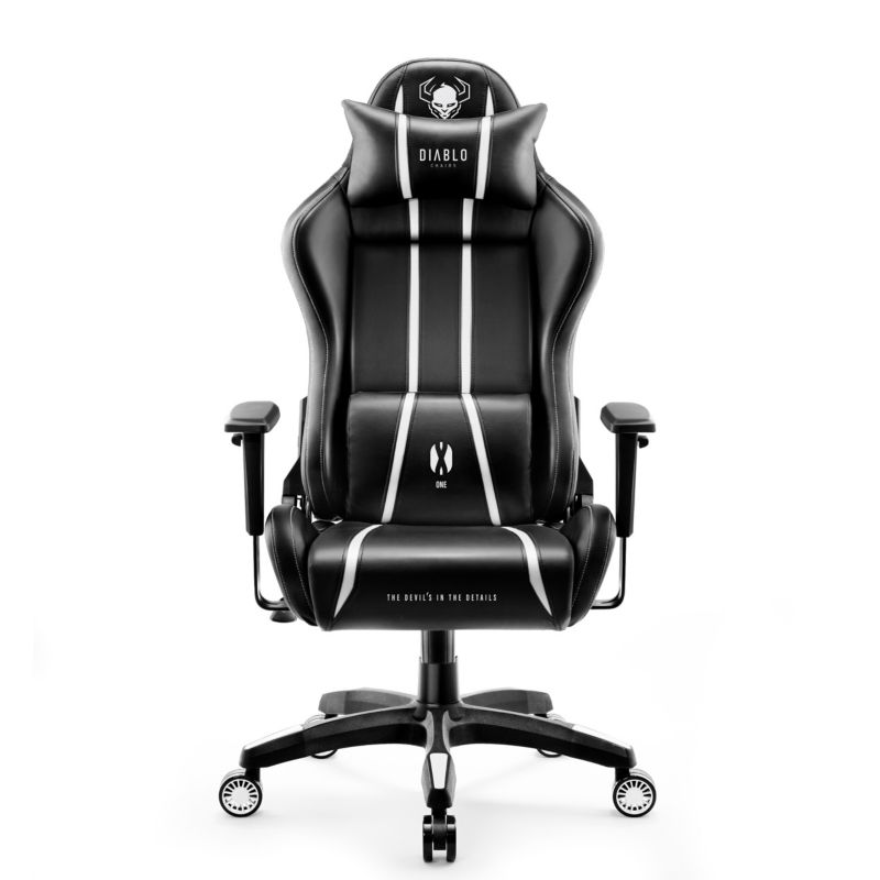 Fotel gamingowy biurowy z ekoskóry XL Diablo X-One 2.0 czarno-biały 1 szt