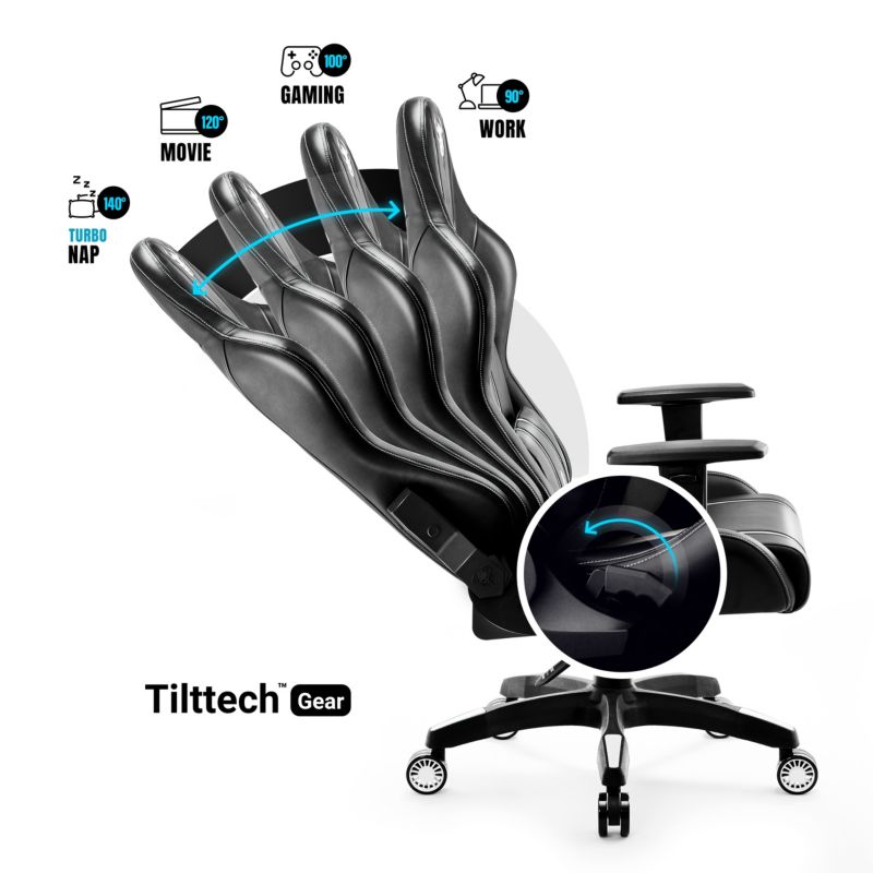 Fotel gamingowy biurowy z ekoskóry XL Diablo X-One 2.0 czarno-biały 1 szt