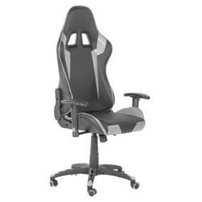 Fotel gamingowy Ekoskóra Srebrny Knight 1 szt.