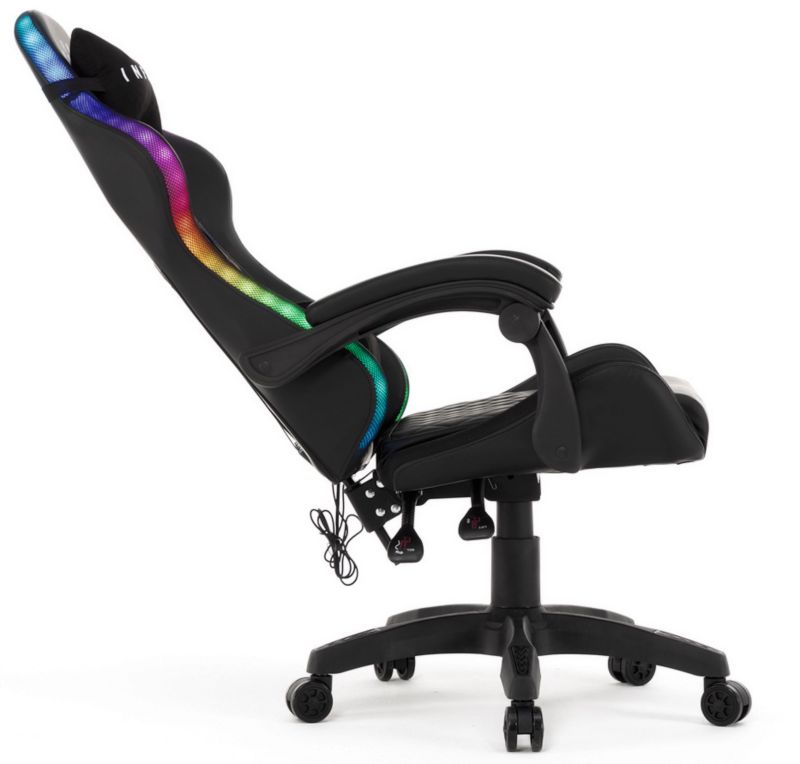 Fotel Gamingowy Extreme  biurowy, kubełkowe oparcie, czarny, podświetlenie LED 1 szt.