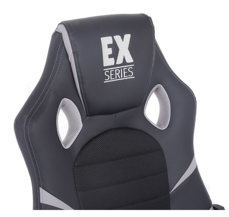 Fotel gamingowy Extreme młodzieżowy ekoskóra EX Gray szary 1 szt.