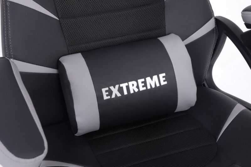 Fotel gamingowy Extreme młodzieżowy ekoskóra EX Gray szary 1 szt.