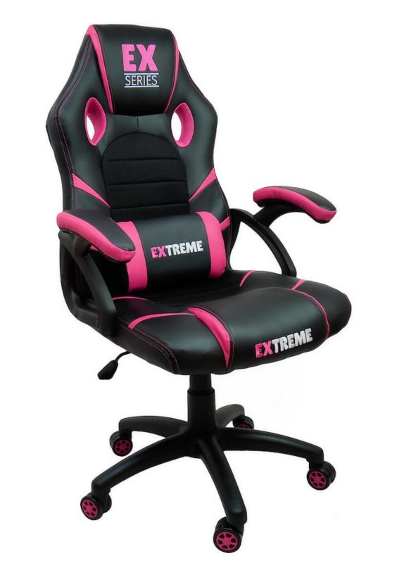 Fotel gamingowy Extreme młodzieżowy ekoskóra EX Pink różowy 1 szt.