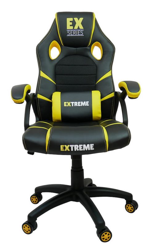 Fotel gamingowy Extreme młodzieżowy ekoskóra EX Yellow czarno-żółty 1 szt.